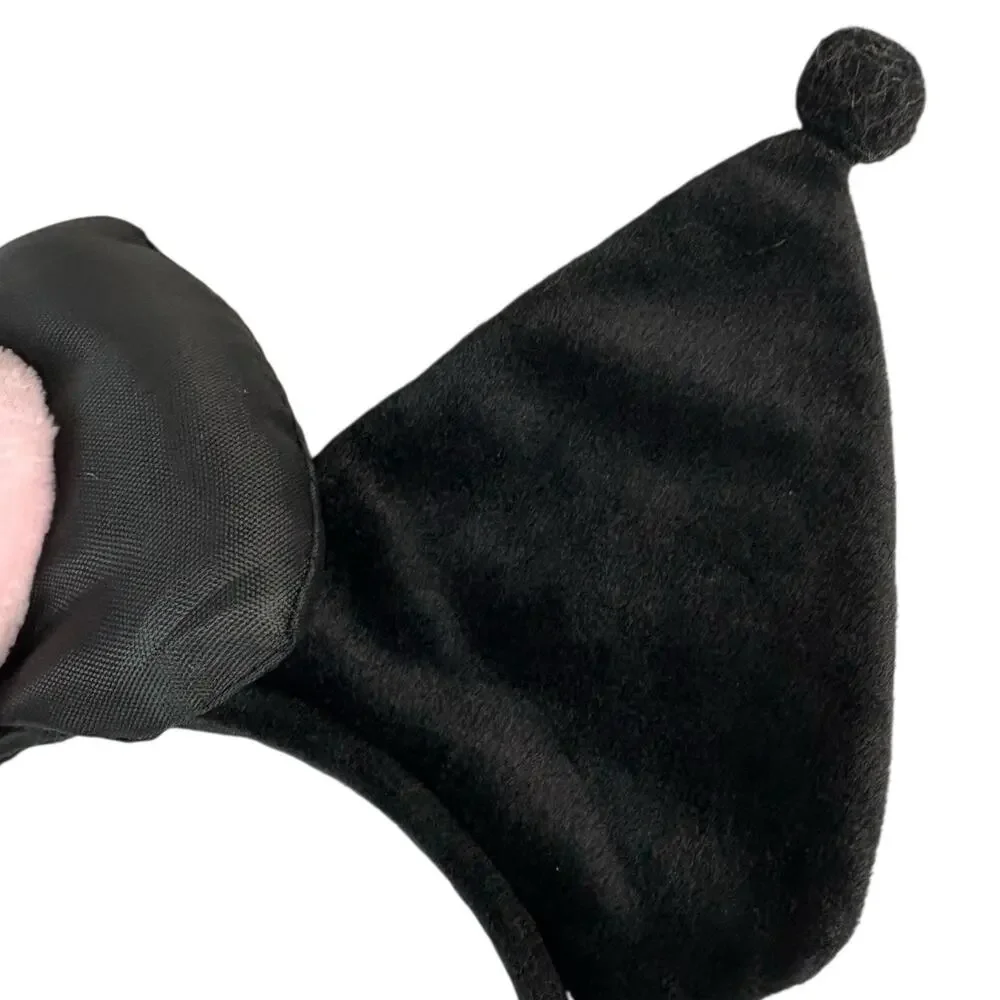 Sanrio Kuromi Puroland Cat Bow Black Plush Headband Cosplay Costume Accessory